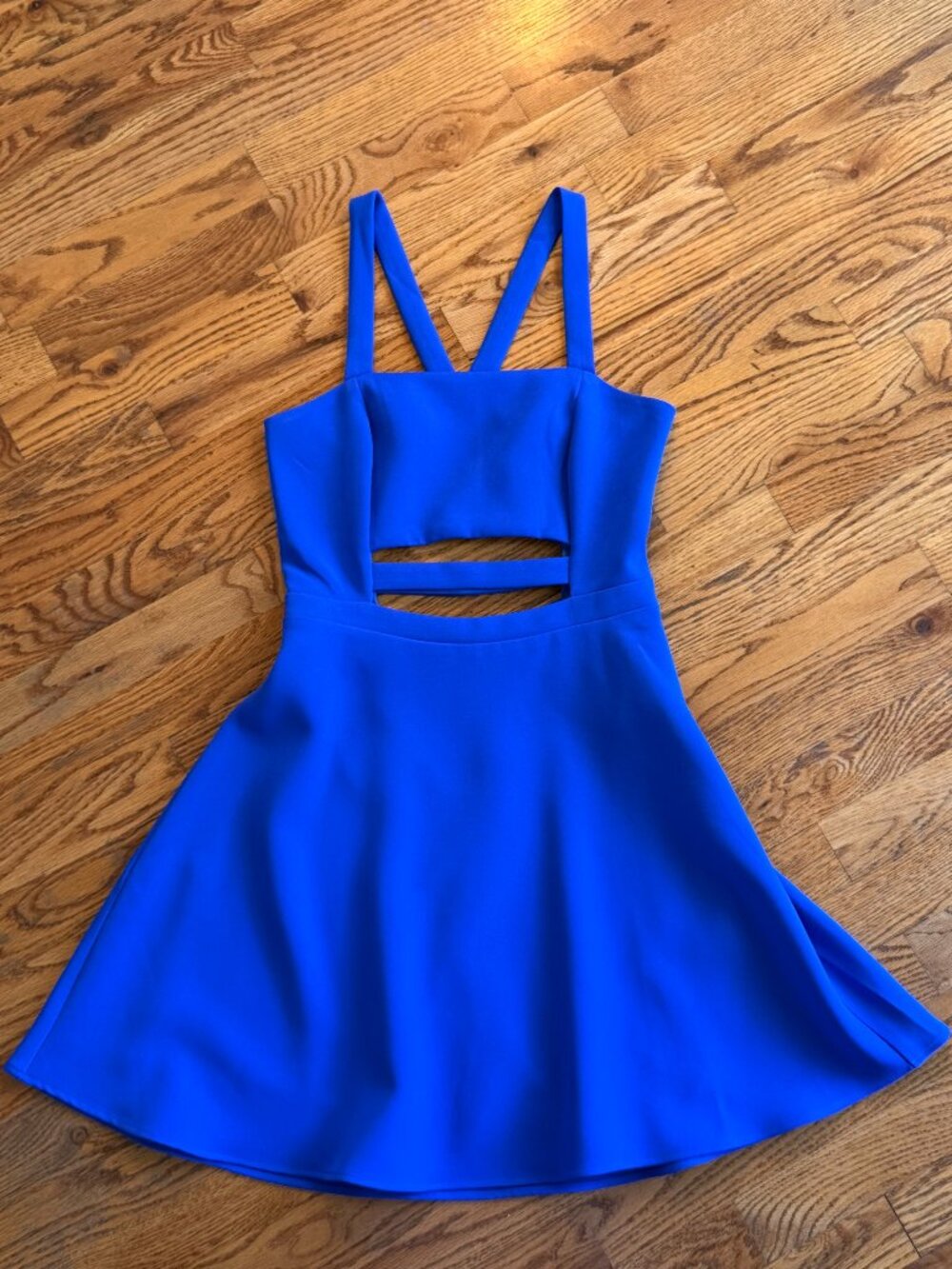 Cobalt Blue Cutout Fit & Flare Skater Dress Size 4